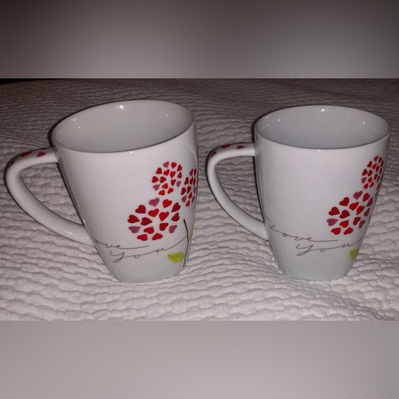 Starbucks Coffee Mug Set - ‘I Love You’ Red and Pink Ceramic Mugs (2pc) - Picture 9 of 14